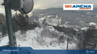 Archiv Foto Webcam Blick vom Gipfel des Tanvaldský Špičák ins Tal 08:00