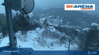 Archiv Foto Webcam Blick vom Gipfel des Tanvaldský Špičák ins Tal 14:00