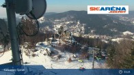 Archiv Foto Webcam Blick vom Gipfel des Tanvaldský Špičák ins Tal 10:00