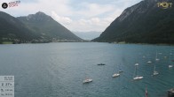 Archiv Foto Webcam Pertisau: Blick vom Hotel Post auf den Achensee 13:00