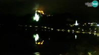 Archiv Foto Webcam Bled: Blick auf See und Burg 18:00