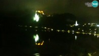 Archiv Foto Webcam Bled: Blick auf See und Burg 20:00