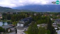 Archiv Foto Webcam Bled: Blick auf See und Burg 08:00