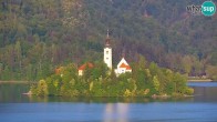 Archiv Foto Webcam Bled: Blick auf See und Burg 05:00