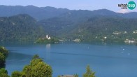 Archiv Foto Webcam Bled: Blick auf See und Burg 07:00