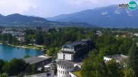 Archiv Foto Webcam Bled: Blick auf See und Burg 15:00