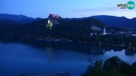 Archiv Foto Webcam Bled: Blick auf See und Burg 03:00