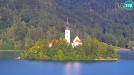 Archiv Foto Webcam Bled: Blick auf See und Burg 05:00