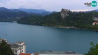 Archiv Foto Webcam Bled: Blick auf See und Burg 15:00