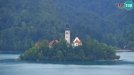 Archiv Foto Webcam Bled: Blick auf See und Burg 17:00