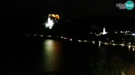 Archiv Foto Webcam Bled: Blick auf See und Burg 23:00
