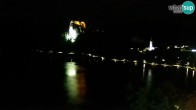 Archiv Foto Webcam Bled: Blick auf See und Burg 01:00