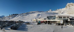 Archiv Foto Webcam Sölden: Tiefenbachgletscher Talstation und Parkplatz 07:00