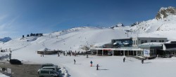 Archiv Foto Webcam Sölden: Tiefenbachgletscher Talstation und Parkplatz 09:00