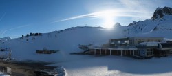 Archiv Foto Webcam Sölden: Tiefenbachgletscher Talstation und Parkplatz 15:00