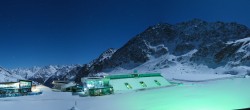 Archiv Foto Webcam Sölden Rettenbachgletscher: Weltcuptribüne und Talstation 01:00