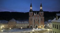 Archiv Foto Webcam Blick auf den Hahnplatz in Prüm mit der Basilika und der Abtei 07:00