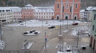 Archiv Foto Webcam Blick auf den Hahnplatz in Prüm mit der Basilika und der Abtei 08:00