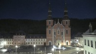 Archiv Foto Webcam Blick auf den Hahnplatz in Prüm mit der Basilika und der Abtei 01:00