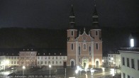 Archiv Foto Webcam Blick auf den Hahnplatz in Prüm mit der Basilika und der Abtei 01:00