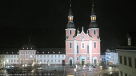 Archiv Foto Webcam Blick auf den Hahnplatz in Prüm mit der Basilika und der Abtei 19:00