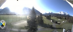Archiv Foto Webcam Samedan: Loipe und Golfplatz 07:00