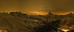 Archived image Webcam Rothorn Zermatt with Monte Rosa 22:00
