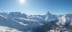 Archiv Foto Webcam Rothorn Zermatt mit Monte Rosa Massiv 14:00