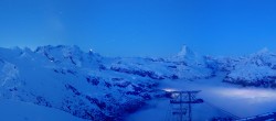 Archiv Foto Webcam Rothorn Zermatt mit Monte Rosa Massiv 03:00