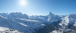 Archiv Foto Webcam Rothorn Zermatt mit Monte Rosa Massiv 13:00