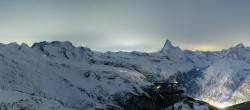 Archived image Webcam Rothorn Zermatt with Monte Rosa 23:00