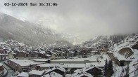 Archiv Foto Webcam Zermatt: Blick über das Dorf von Spiss 16:00