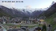 Archiv Foto Webcam Zermatt: Blick über das Dorf von Spiss 21:00