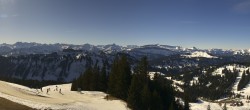 Archived image Webcam Grasgehren: Panoramic view over the ski resort 09:00