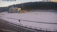 Archiv Foto Webcam Biathlon Arena Nové Město - Blick zum Schießstand 07:00