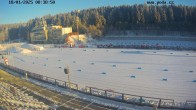 Archiv Foto Webcam Biathlon Arena Nové Město - Blick zum Schießstand 07:00