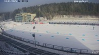 Archiv Foto Webcam Biathlon Arena Nové Město - Blick zum Schießstand 12:00