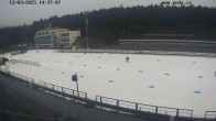 Archiv Foto Webcam Biathlon Arena Nové Město - Blick zum Schießstand 13:00