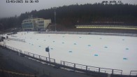 Archiv Foto Webcam Biathlon Arena Nové Město - Blick zum Schießstand 15:00