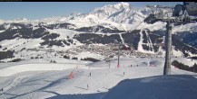 Archiv Foto Webcam Les Saisies - Bergstation Sessellift Bisanne 13:00