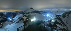 Archiv Foto Webcam Peak Walk Hängebrücke Glacier 3000 23:00