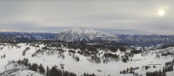 Archiv Foto Webcam Tauplitz: Blick Bergstation Schneiderkogel 13:00