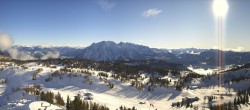 Archiv Foto Webcam Tauplitz: Blick Bergstation Schneiderkogel 13:00