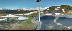 Archived image Webcam Panoramic view from mountain hut Plantapatsch in Watles (Vinschgau Valley) 06:00