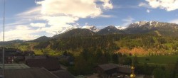 Archived image Webcam Panoramic view from hotel Herrschaftstaverne towards village Haus im Ennstal, Styria 13:00
