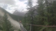 Archiv Foto Webcam Grächen: Blick auf Charles Kuonen Hängebrücke 11:00