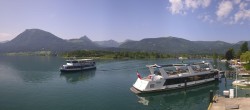 Archiv Foto Webcam Wolfgangsee: Schifffahrt Anlegesteg und Schafbergbahn 09:00