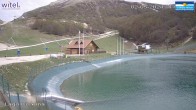 Archived image Webcam Campo Felice - base station chairlift Cisterna and Chalet del Lago, Italy 13:00