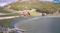 Archived image Webcam Campo Felice - base station chairlift Cisterna and Chalet del Lago, Italy 13:00