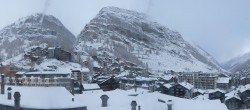 Archiv Foto Webcam Zermatt: Panoramablick auf das Dorf 08:00
